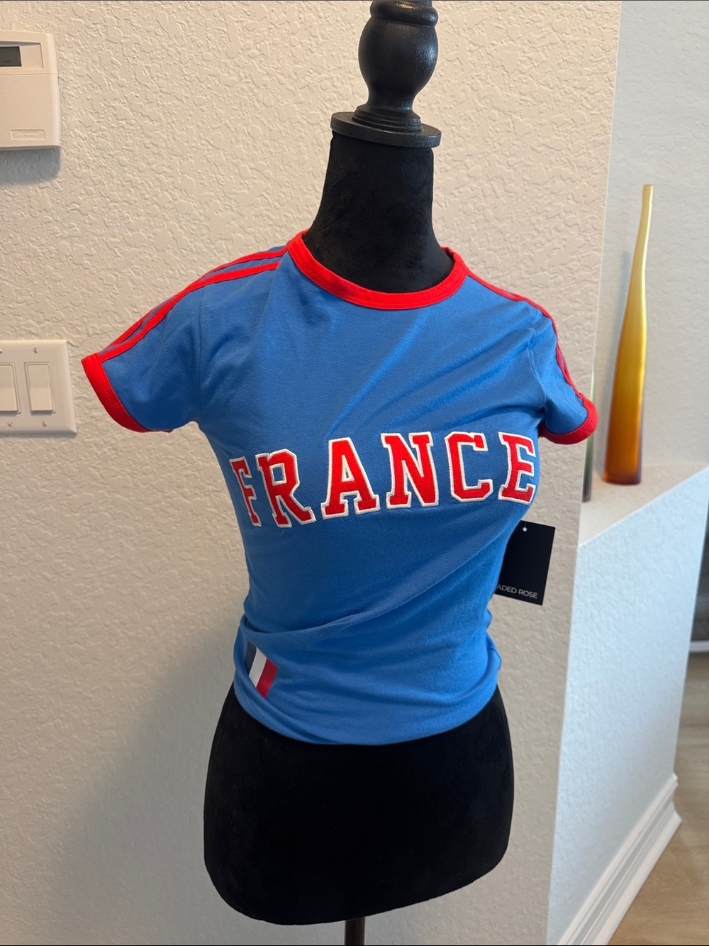 France Graphic Jersey Tee - Blue with Red Trim
